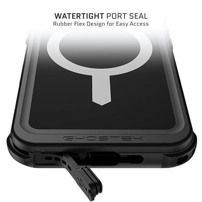 Ghostek Nautical Waterproof iPhone 16 Case with Belt Clip Holster - Screen and Camera Protector, Apple MagSafe Compatible, Rugged Heavy Duty Cover (6.1 Inch, Black) - color: Black, size: iPhone 16