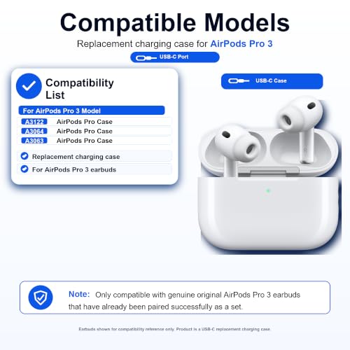 A3122 Charging Case Replacement for AirPods Pro 3rd Generation, Case Only