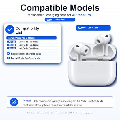 A3122 Charging Case Replacement for AirPods Pro 3rd Generation, Case Only