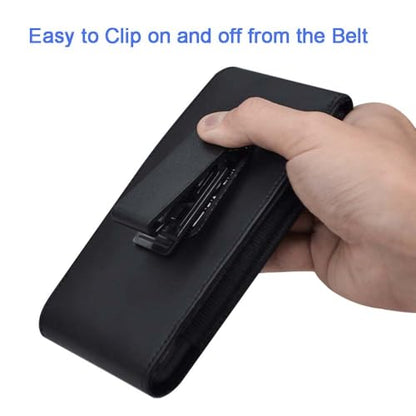 Phone Holster for iPhone 17 16 Pro Max, Samsung S26 Ultra S25 Ultra A17 A16 | Swivel Belt Clip Case for Galaxy A07 A06 A37 A26 A14 A13, Moto G 5G / G Play 2024, PU Leather Cell Phone Belt Pouch Holder