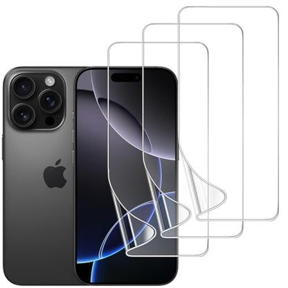3 Pack TPU Screen Protector for iPhone 16 Pro Max, Self-Healing HD Clear Soft Flexible Hydrogel Film Compatible with iPhone 16 Pro Max 6.9" - Scratch-Resistant, Bubble Free, Easy Installation - size: iPhone 16 Pro Max
