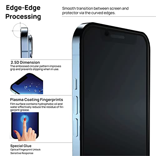 IceSword Privacy Screen Protector for iPhone 14 / iPhone 13 / iPhone 13 Pro (6.1 inch) [2022 Shatterproof], Tempered Glass Film 9H Hardness,10X Stronger, Case Friendly, Anti Spy 13P - Privacy - color: Privacy