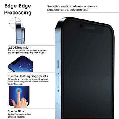 IceSword Privacy Screen Protector for iPhone 14 / iPhone 13 / iPhone 13 Pro (6.1 inch) [2022 Shatterproof], Tempered Glass Film 9H Hardness,10X Stronger, Case Friendly, Anti Spy 13P - Privacy - color: Privacy