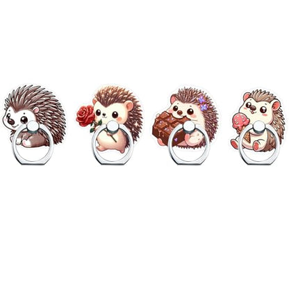 Cute Phone Ring Holder Stand,Hedgehog Phone Ring Grip Phone Case Finger Grip Holder 360 Rotation Phone Grip Kickstand for Smartphones and Tablets(Set of 4 Adorable Hedgehog Phone Ring Holders) - color: Hedgehog Phone Ring Grip