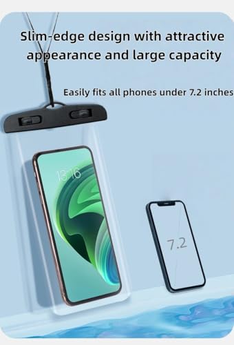 Waterproof Phone Pouch – Touchable Dry Bag for Swimming, Rafting, Diving – Floating Case for Takeaway Rider, Delivery Driver, Kayak, Boat – Universal 7.0" (White) - color: White