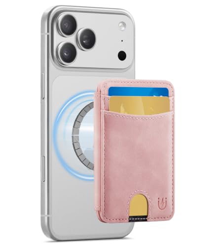 for Magsafe Wallet Magnetic RFID Blocking Card Holders, Rose Pink - color: Rose Pink