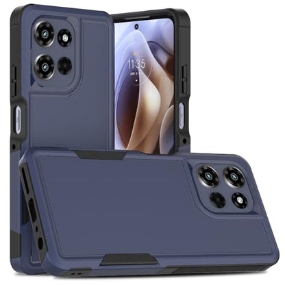 for Motorola Moto G Power 2026 / Moto G Power 2025 Case: Dual Layer Protective Heavy Duty Cell Phone Cover Shockproof Rugged with HD Screen Protector Military Protection Bumper Tough, Navy Blue - color: Navy Blue (PC) + Black (TPU)