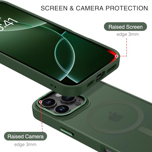 BENTOBEN Magnetic for iPhone 16 Pro Max Case,(Compatible with MagSafe) (Military Grade Drop Protection) Slim Translucent Matte Shockproof with Anti-Fingerprint Phone Case 6.9",Green - color: Green