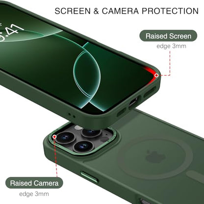 BENTOBEN Magnetic for iPhone 16 Pro Max Case,(Compatible with MagSafe) (Military Grade Drop Protection) Slim Translucent Matte Shockproof with Anti-Fingerprint Phone Case 6.9",Green - color: Green