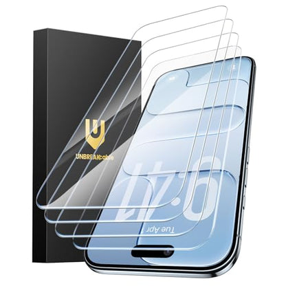UNBREAKcable 4-Pack iPhone Air Screen Protector, 9H Hardness | 9H tempered glass | 99.99% HD clarity | Double Shatterproof|alignment frame easy install | case-friendly - size: iPhone Air