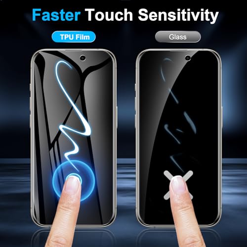 LYWHL 2 Pack for iPhone 16 Pro Max Privacy Screen Protector [Like Original Touch Sensitivity], Anti-Spy Private iPhone 16 Pro Max Film [Non-Glass], Case Friendly, Scratch-Resistant, Self-Healing - size: 6.9 inch - iPhone 16 Pro Max
