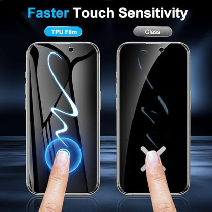 LYWHL 2 Pack for iPhone 16 Pro Max Privacy Screen Protector [Like Original Touch Sensitivity], Anti-Spy Private iPhone 16 Pro Max Film [Non-Glass], Case Friendly, Scratch-Resistant, Self-Healing - size: 6.9 inch - iPhone 16 Pro Max