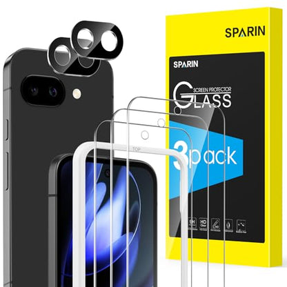 SPARIN Screen Protector for Google Pixel 9A 6.3 Inch, 3+2 Pack - size: Google Pixel 9A
