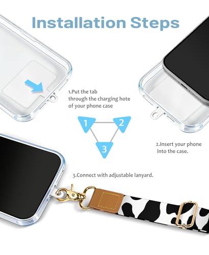 Yonlevres Phone Lanyard Crossbody Strap Wrist Neck Adjustable Women Cow - color: Cow