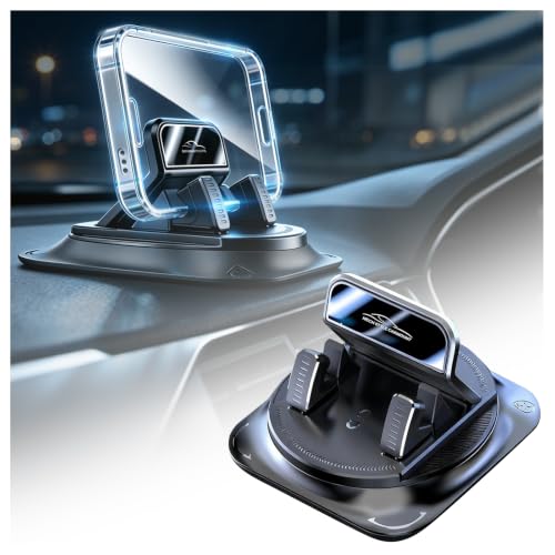 Car Dashboard Phone Holder,360° Rotation Car Phone Holder - color: Black