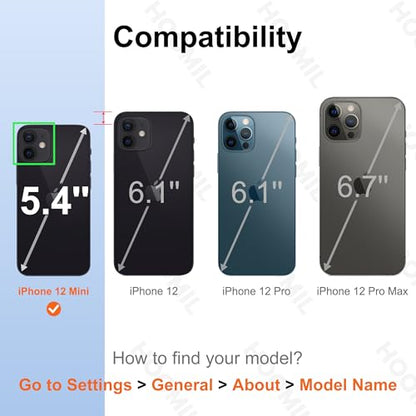 HOOMIL Case for iPhone 12 Mini 5.4-Inch, Non-Yellowing, Drop Protection, Anti-Scratch Transparent Hard Back Phone Cover - Crystal Clear - color: Clear, size: iPhone 12 Mini