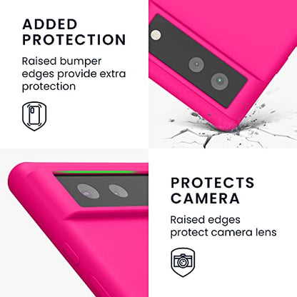kwmobile Case Compatible with Google Pixel 6 Case - TPU Silicone Phone Cover with Soft Finish - Neon Pink - color: neon pink, size: Pixel 6