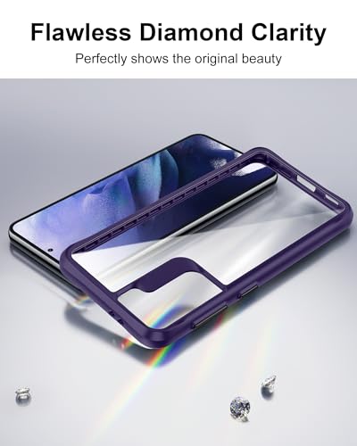 HOOMIL Case for Samsung Galaxy S22 Plus 5G 6.6-Inch, Non-Yellowing, Drop Protection, Anti-Scratch Transparent Hard Back Phone Cover - Purple - color: Purple, size: Samsung Galaxy S22 Plus