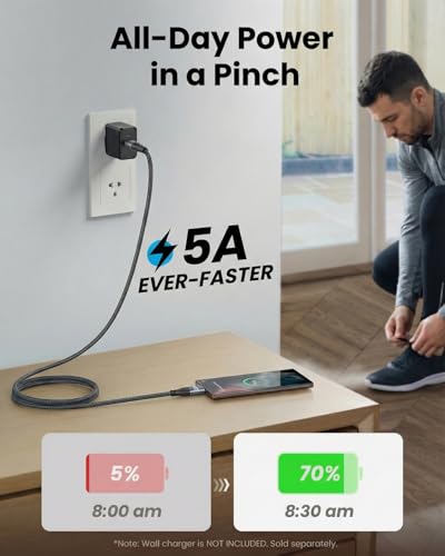 LITO 100W USB C to USB C Cable 3.3FT, E-Marker Fast Charging Cord