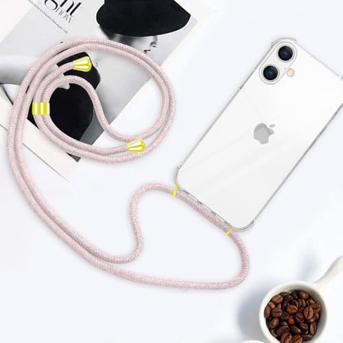 Clear Case for iPhone 16 Adjustable Lanyard Neck Strap for Women Soft TPU Rubber Bumper Case Cover Transparent Slim Shockproof Protective Phone Case for iPhone 16 - Rose Gold - size: for iPhone 16