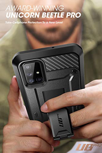 SUPCASE for Samsung Galaxy A71 5G Case with Built-in Kickstand, Black | Built-in Screen Protector, Belt Clip, Full-Body, Military-Grade Protection, Not for A71 5G UW Verizon, Unicorn Beetle Pro - size: Galaxy A71 5G