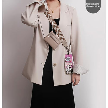 Clip and Go Strap for Phone with Wallet Crossbody - color: Black