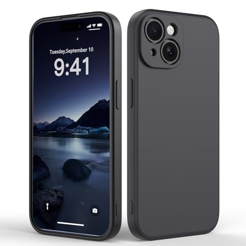 Suitable for iPhone 15 Phone Case, Ultra Thin TPU Shockproof Anti-Scratch Case, Soft Fall-Resistant Phone case, Solid Color Phone Cover for iPhone 15, Black - color: black out, size: iPhone 15