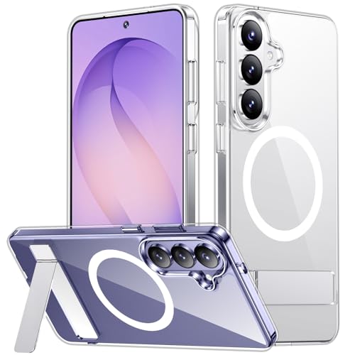 SPIDERCASE Magnetic for Samsung Galaxy S26 Case, [3 Stand Ways][ Military Grade Drop Protection] with Invisible Stand Shockproof Slim Case for Samsung Galaxy S26 6.3 inch, Clear - color: Clear, size: S26