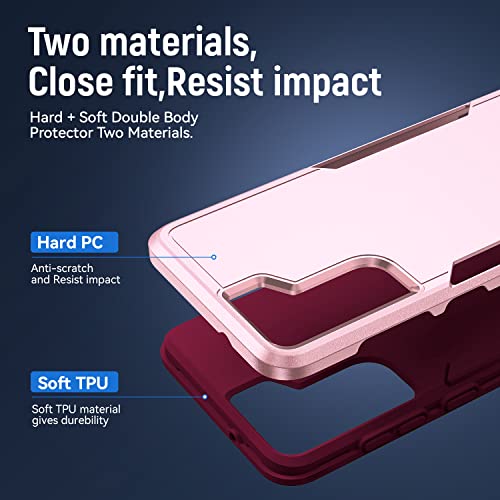 for Samsung Galaxy S21 Plus Case, with HD Screen Protector [Military Grade Drop Tested] Heavy-Duty Tough Rugged Shockproof Protective Case for Samsung S21 Plus, Pink - color: Pink