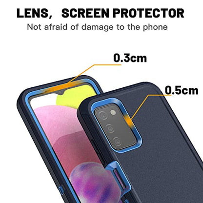 AICase for Galaxy A03S Case,Heavy Duty Drop Protection Full Body Rugged Shockproof/Dust Proof Military Protective Tough Durable Phone Cover for Samsung Galaxy A03S(US Version) - color: Navy Blue with Belt Clip