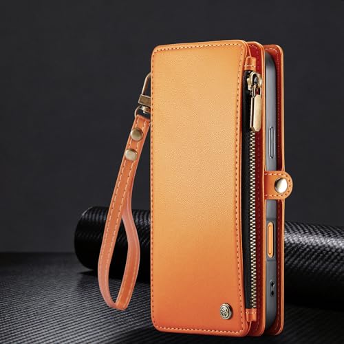 Defencase for iPhone 17 Pro Max Wallet Case with RFID Card Holder, Orange - color: Orange