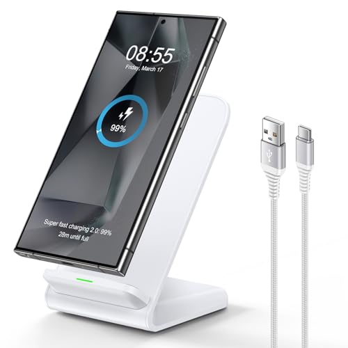 Pixel Wireless Charger Stand Android Fast Charging Pad for Google Pixel 10a - color: White-1