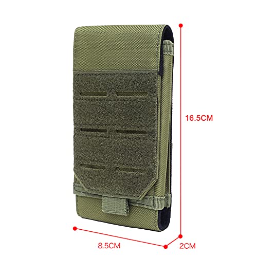 Universal Tactical Molle Phone Pouch Cellphone Holder | Mobile Holster Belt Smartphone Pouch for iPhone 17 Pro Max/Air/17 Pro/ iphone17/16 /15 /14 /13/12 Pro Max/iphone 16/15/14Plus - color: ARMY GREEN
