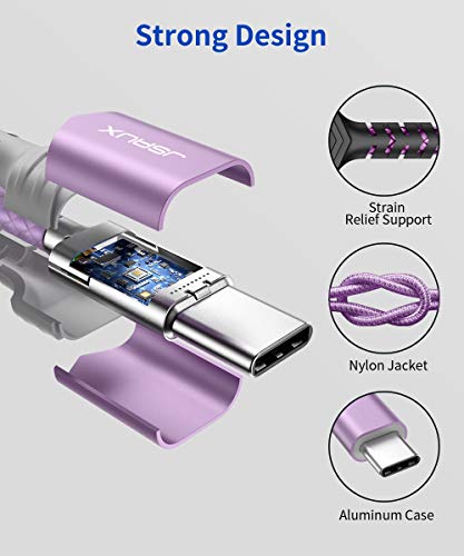 JSAUX USB C to 3.5mm AUX Audio Adapter for iPhone 18 Pro Max, Purple - color: Purple, size: 1 x 0.6ft