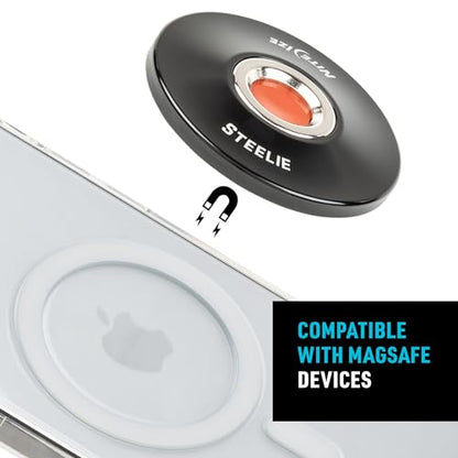 Nite Ize Steelie Orbiter Plus Magnetic Phone Socket + Metal Ring - Strong Dashboard Mount Phone Socket for a Secure Hold - Smooth Glide - Adjustable Viewing - Works with Steelie Mounts - style: Orbiter Plus Socket + Metal Ring