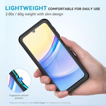Lanhiem for Samsung Galaxy A15 5G Phone Case, IP68 Waterproof Dustproof Cover with Screen Protector, Heavy Duty Full Body Protective Case for Samsung Galaxy A15 5G, Blue/Clear - color: Blue