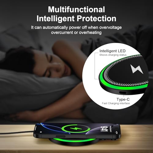 Wireless Charger Samsung Fast Charging Pad for Galaxy S26/S25 Ultra/S25 Plus/S24 FE Ultra/S23/S22/S21/Z Flip Fold 6,15W Wireless Phone Charger Android Charging Mat Station for Google Pixel 9a 9 Pro XL - color: 1-Pack-2