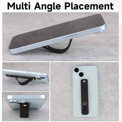 2 Pcs Phone Hand Holder Portable Phone Case Strap, Phones Finger Holder Phone-Loops for Back of Phones Suitable Most Models(Black)