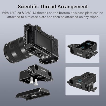 SmallRig Quick Release Plate for Arca Swiss, with 1/4"-20 & 3/8"-16 Screw - style: Base Plate+Lens Support