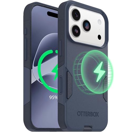 OtterBox iPhone 17 Pro – Commuter Series Slim MagSafe Case - Blue Sentiment | 3X MIL Drop Protection - Dual-Layer - Pocket-Friendly - Camera Control - Raised Edges - Port Covers - Non-Retail Packaging - color: Blue Sentiment