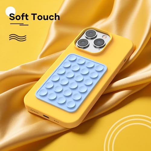 Silicone Phone Sticky Grip, Suction Phone Case Mount for iPhone and Android, Hands-Free Sticky Cell Phone Grip, Mobile Fidget Mirror Holder for Selfies and Videos - color: Baby Blue