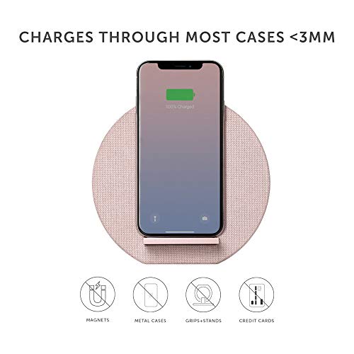 Native Union Dock Wireless Charger Stand - High Speed [Qi Certified] 10W Versatile Fast Wireless Charging Stand - Compatible with iPhone 11/11 Pro/11 Pro Max (Rose) - color: Rose