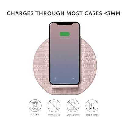 Native Union Dock Wireless Charger Stand - High Speed [Qi Certified] 10W Versatile Fast Wireless Charging Stand - Compatible with iPhone 11/11 Pro/11 Pro Max (Rose) - color: Rose