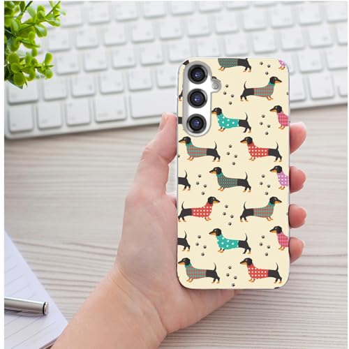 for Samsung Galaxy S24 FE Case for Girl Women Men, Full Protective Shockproof Slim Soft TPU Clear Phone Cover Cases with Design for Galaxy S24 FE,Cute Cartoon Animal Pet Dog Dachshund Paw - color: Pet Dog Dachshund