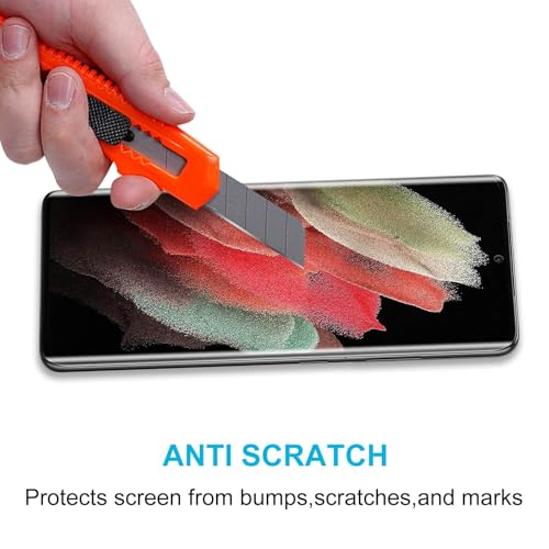 Didisky 3+2 Pack Screen Protector for Samsung Galaxy S21 Ultra Tempered Glass and Camera Lens Protector,3D Curved Full Coverage,Scratch-Resistant, HD,Easy to Use,Bubble Free, 9H