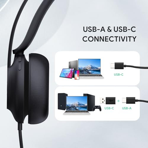 Yealink UH37 USB Headset with Mic Mono Wired Headphone for Office USB-C/A - color: UH37 USB-C/A, size: Mono-Ear (Teams)