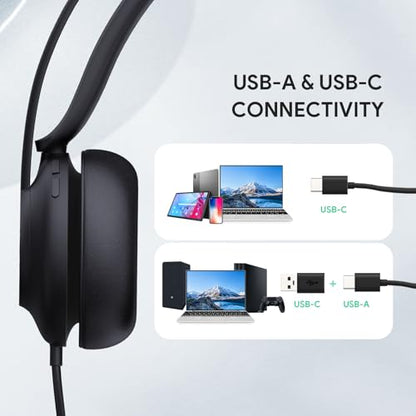 Yealink UH37 USB Headset with Mic Mono Wired Headphone for Office USB-C/A - color: UH37 USB-C/A, size: Mono-Ear (Teams)