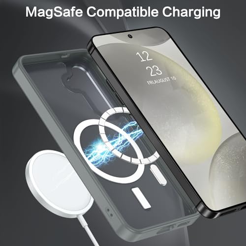 BENTOBEN Magnetic for Samsung Galaxy S24 Plus Case [Compatible with Magsafe] Translucent Matte Slim Thin Shockproof Anti-Yellow Women Men Protective Phone Cover for Samsung S24 Plus 6.7" 2024, Gray - color: Gray