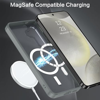 BENTOBEN Magnetic for Samsung Galaxy S24 Plus Case [Compatible with Magsafe] Translucent Matte Slim Thin Shockproof Anti-Yellow Women Men Protective Phone Cover for Samsung S24 Plus 6.7" 2024, Gray - color: Gray