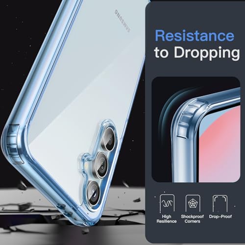 JETech Case for Samsung Galaxy S24 FE, Non-Yellowing Shockproof Bumper Protective Phone Cover, Anti-Scratch Hard PC Back (Blue) - color: Blue, size: Galaxy S24 FE